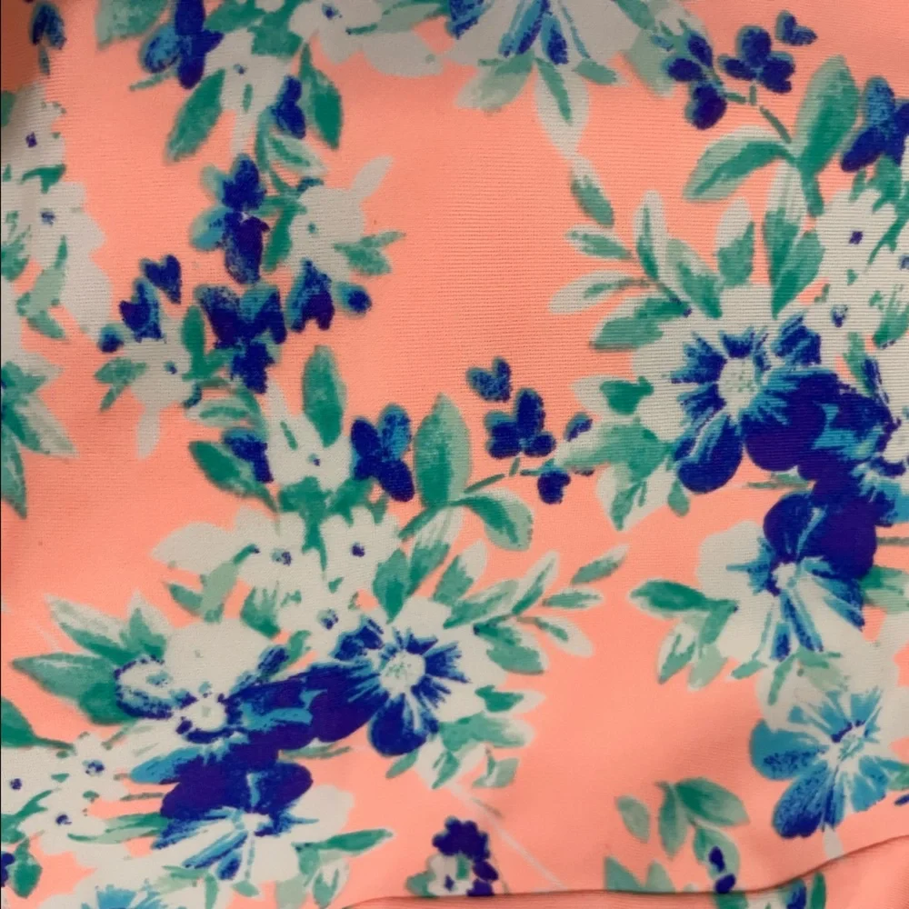 LA Hearts Corset One Piece Floral Swimsuit with adjustable Lace Up back Halter - Picture 4 of 5